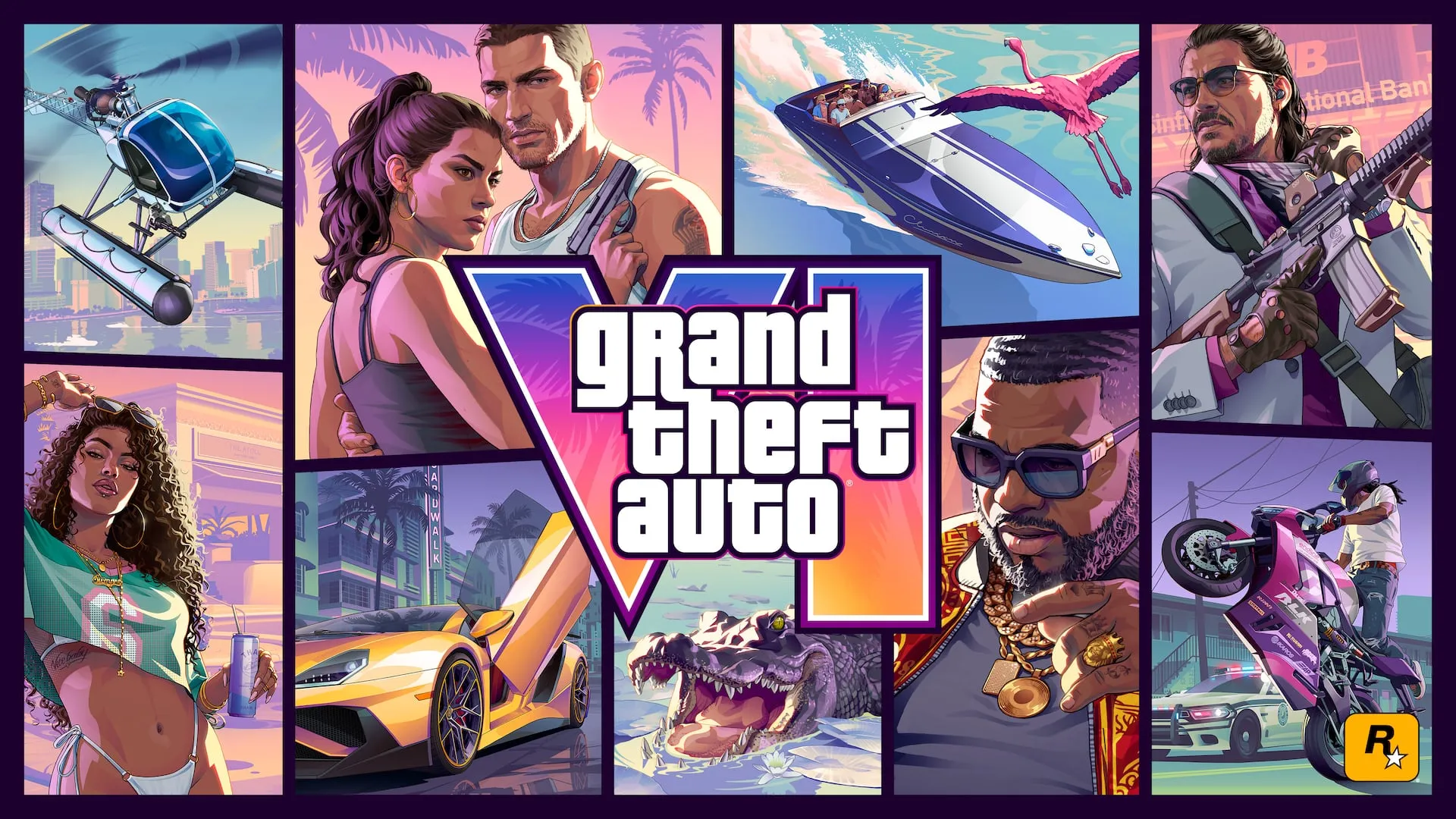 Официальная обложка GTA VI с Люсией, Джейсоном и сценами Леониды